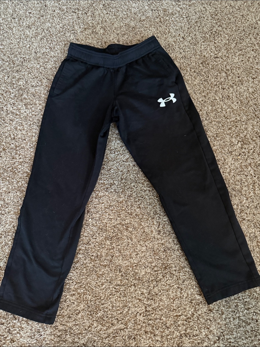 Under Armour Kids Black Jogger Pants with White Logo
